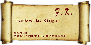 Frankovits Kinga névjegykártya